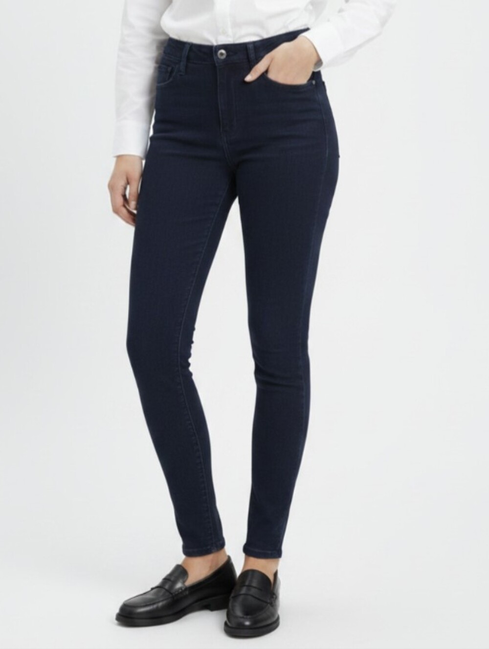 TALBOTS! HIGH WAIST DEEP BLUE DENIM JEGGING STYLE SKINNY CUT JEANS! SZ 6